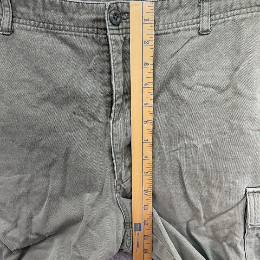Eddie Bauer Mens 40 Green Canvas Cargo Hiking Shorts High Rise 7